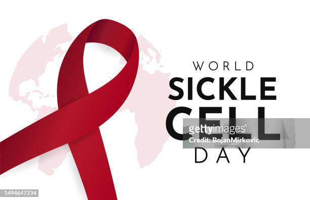 world sickle cell day card, june 19. vector - sickle cell stock illustrations