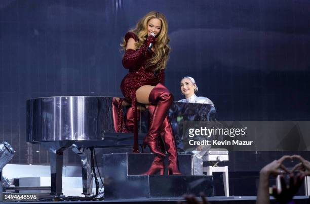 Beyoncé performs onstage during the “RENAISSANCE WORLD TOUR” at the Tottenham Hotspur Stadium on May 30, 2023 in London, England.