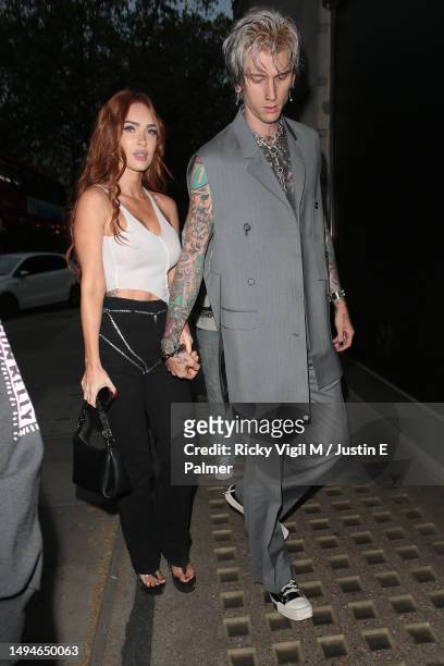 Megan Fox and Machine Gun Kelly seen attending the unveiling of 'The 8th Deadly Sin - GOSSIP', a limited-edition ring collection by Stephen Webster x...