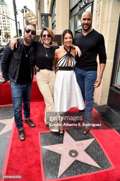 Brian Buckley, Natalia Cordova-Buckley, Ming-Na Wen and Henry Simmons attend the ceremony honoring Ming-Na Wen with a Star on the Hollywood Walk of...