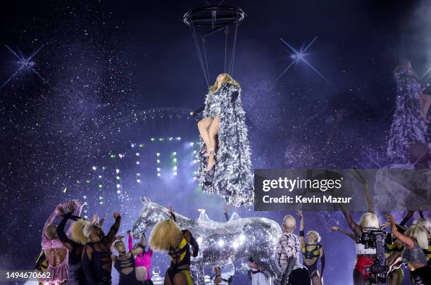 Beyoncé performs onstage during the “RENAISSANCE WORLD TOUR” at the Tottenham Hotspur Stadium on May 30, 2023 in London, England.