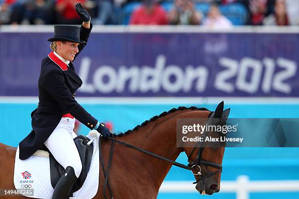 Zara Phillips of Great Britain and her horse High Kingdom compete in Individual Eventing on Day 2 of the London 2012 Olympic Games at Greenwich Park...