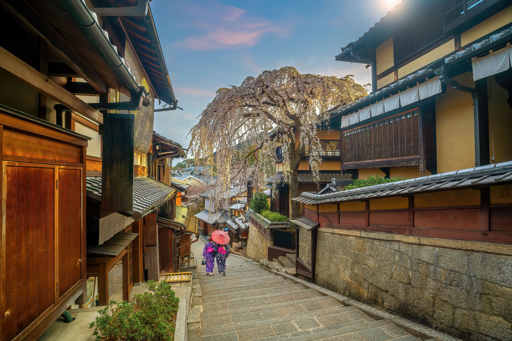 The historic Higashiyama district in Kyoto, Japan springtime The historic Higashiyama district in Kyoto, Japan springtime