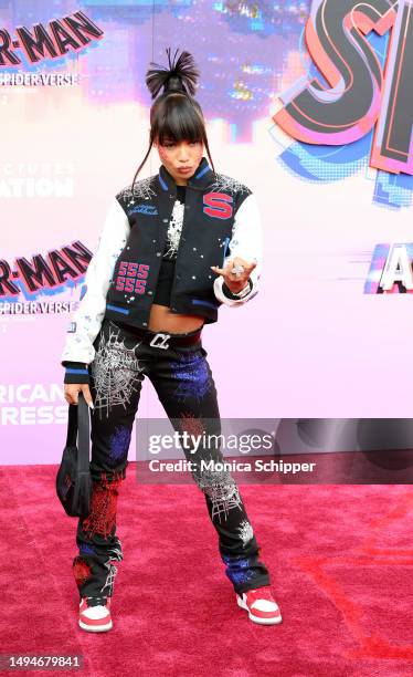 Coi Leray attends the world premiere of "Spider-Man: Across The Spider-Verse" at Regency Village Theatre on May 30, 2023 in Los Angeles, California.