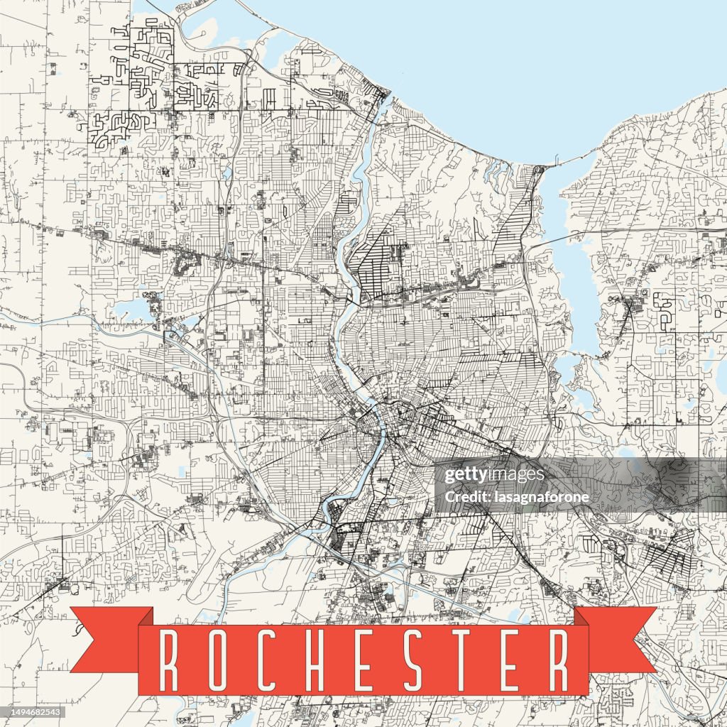 Rochester, New York, USA Vector Map