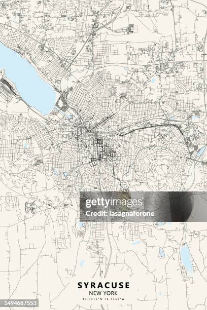 syracuse, new york, usa vector map - downtown syracuse new york stock illustrations