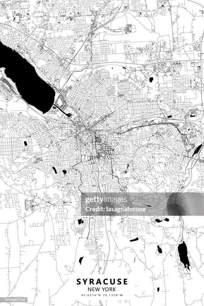 Syracuse, New York, USA Vector Map