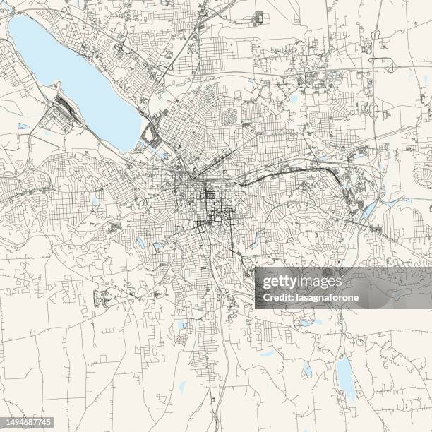 syracuse, new york, usa vector map - erie canal map stock illustrations