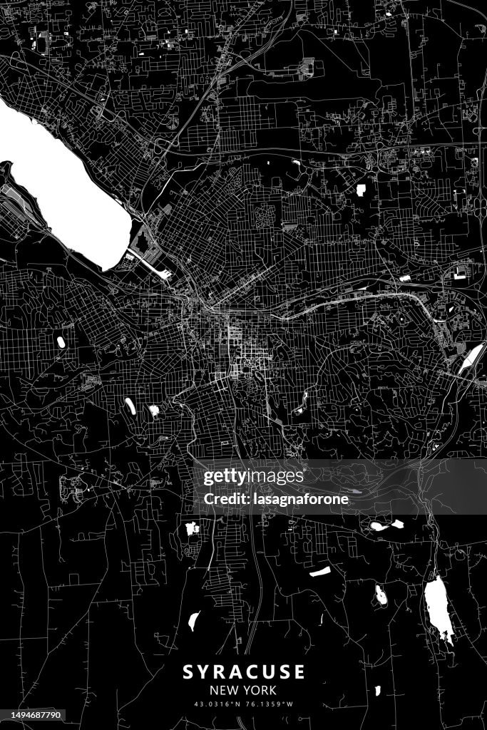 Syracuse, New York, USA Vector Map