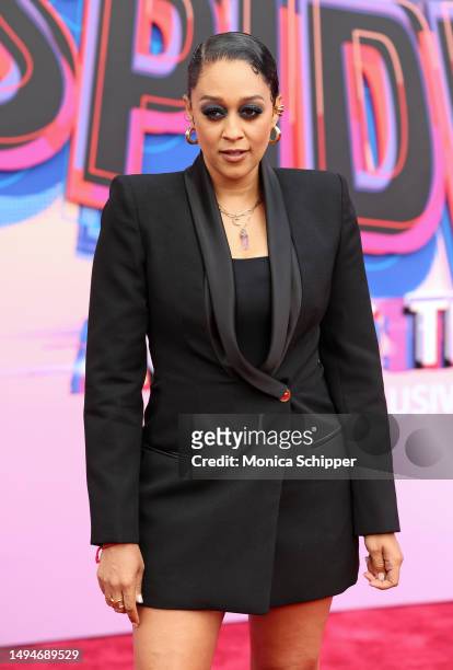 Tia Mowry attends the world premiere of "Spider-Man: Across The Spider-Verse" at Regency Village Theatre on May 30, 2023 in Los Angeles, California.
