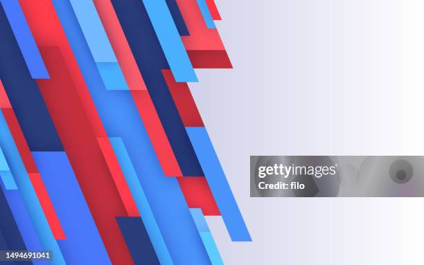 ilustraciones, imágenes clip art, dibujos animados e iconos de stock de líneas en ángulo patrióticas abstracto antecedentes modernos - elecciones