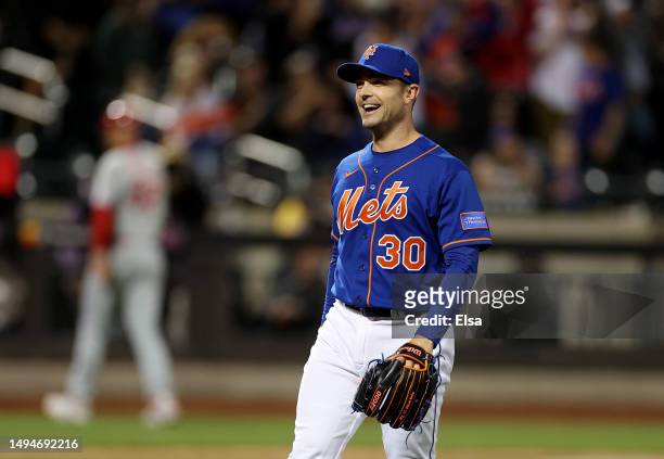 David Robertson of the New York Mets celebrates the win over the Philadelphia Phillies at Citi Field on May 30, 2023 in the Flushing neighborhood of...