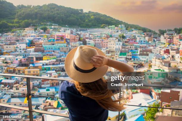 busan gamcheon culture village. - busan stockfoto's en -beelden