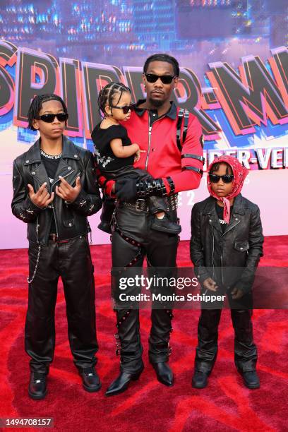 Jordan Cephus, Wave Cephus, Offset, and Kody Cephus attend the world premiere of "Spider-Man: Across The Spider-Verse" at Regency Village Theatre on...