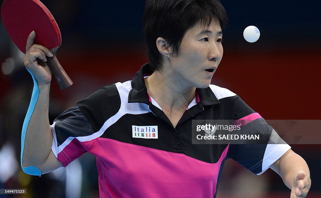 Tan Wenling of Italy serves to Anna Tikh