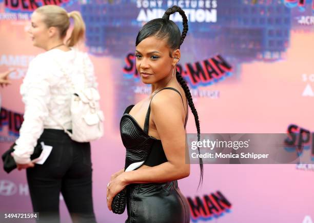 Christina Milian attends the world premiere of "Spider-Man: Across The Spider-Verse" at Regency Village Theatre on May 30, 2023 in Los Angeles,...