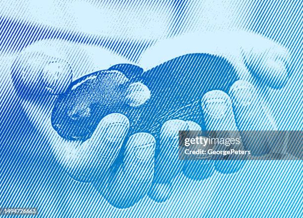 hands holding newborn bunny - cottontail rabbit stock illustrations