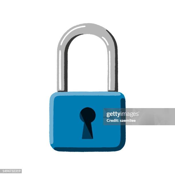 ilustrações de stock, clip art, desenhos animados e ícones de blue padlock - lock