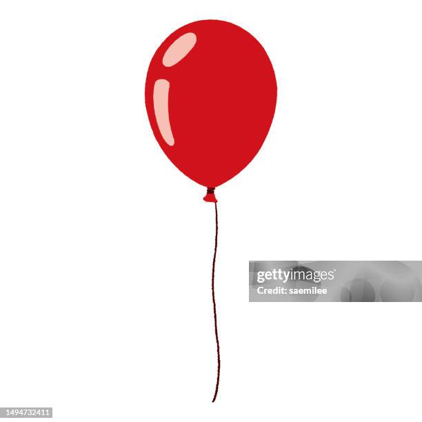 red balloon - blowing balloon stock illustrations