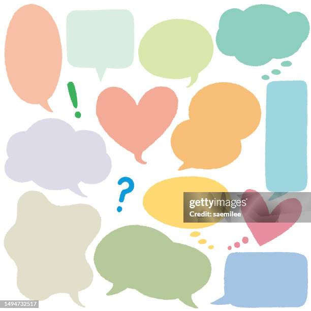 speech bubbles set - red yellow comic background stock illustrations