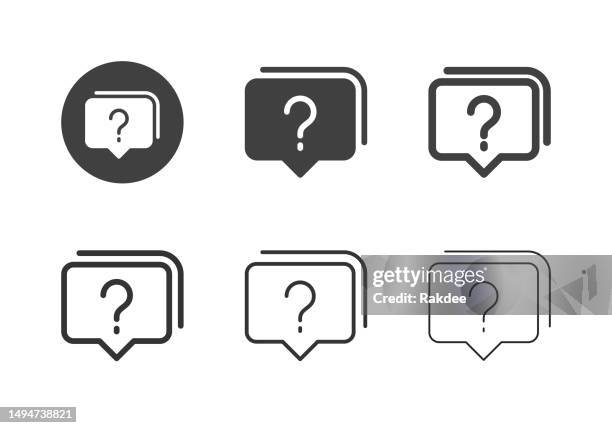 question speech icons - multi series - question bubble stock illustrations