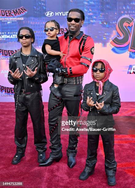 Jordan Cephus, Wave Set Cephus, Offset and Kody Cephus attend the World Premiere of Sony Pictures Animation's "Spider-Man: Across the Spider Verse"...