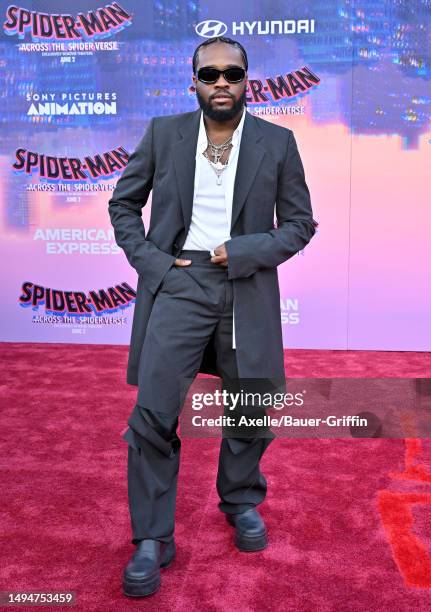 Shameik Moore attends the World Premiere of Sony Pictures Animation's "Spider-Man: Across the Spider Verse" at Regency Village Theatre on May 30,...