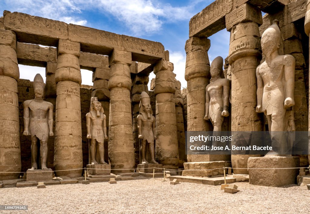 Statue inside the temple of the Luxor Temple in Egypt.