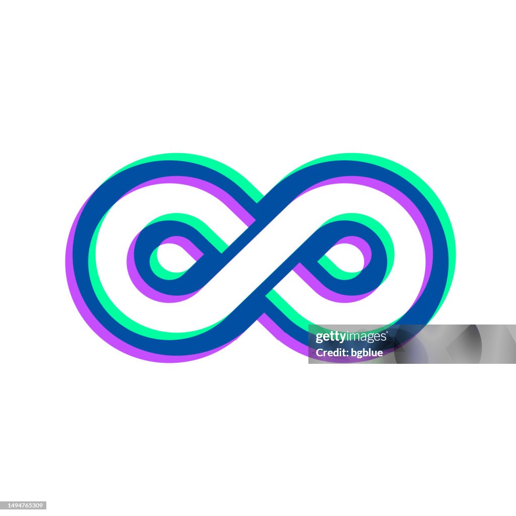 Infinity. Icon with two color overlay on white background