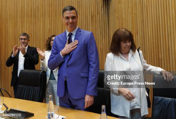 The President of the Government and Secretary General of the PSOE, Pedro Sanchez, and the President of the PSOE and Vice-President of the Senate,...