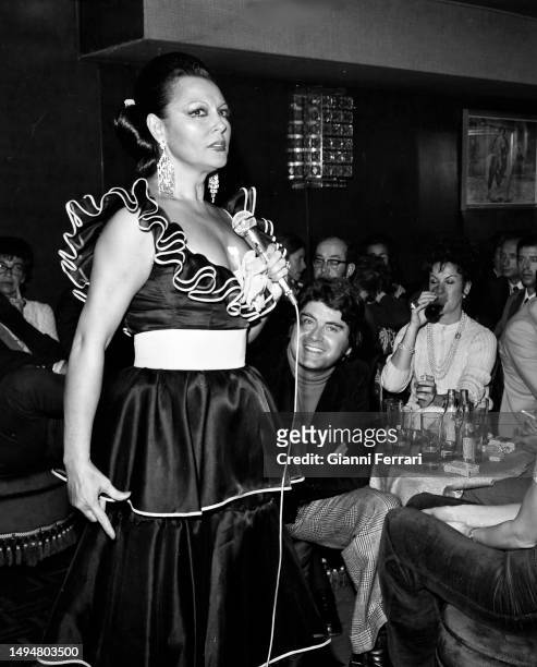 Spanish actress and singer Paquita Rico during a performance, Madrid, Spain, 1972