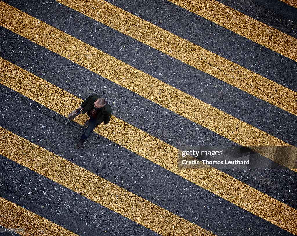 Man on crosswalk