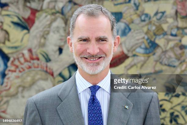 King Felipe VI of Spain receives NASA administrator Bill Nelson at the Zarzuela Palace on May 31, 2023 in Madrid, Spain.