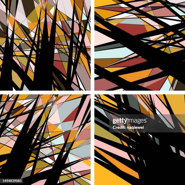 vector colorful mosaic broken glass kaleidoscope pattern art background collection - inlay stock illustrations