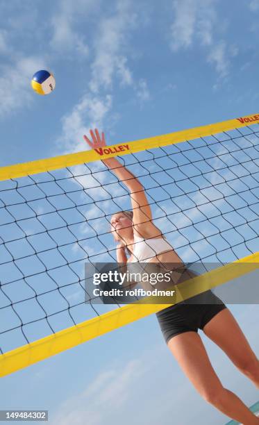 chute de voleio - beach volley - fotografias e filmes do acervo