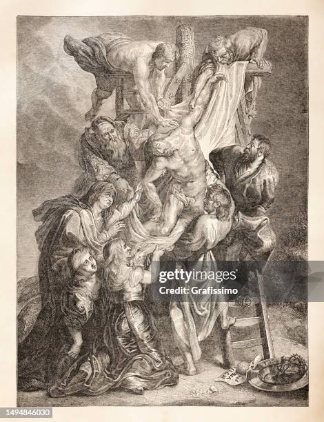 jesus christ crucifixion - calvary jerusalem stock illustrations