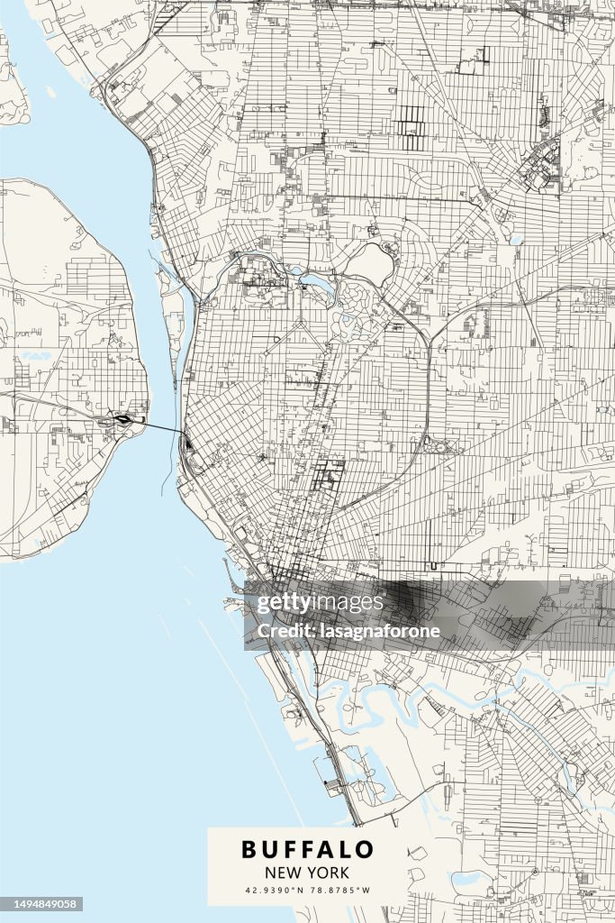 Buffalo, New York, USA Vector Map