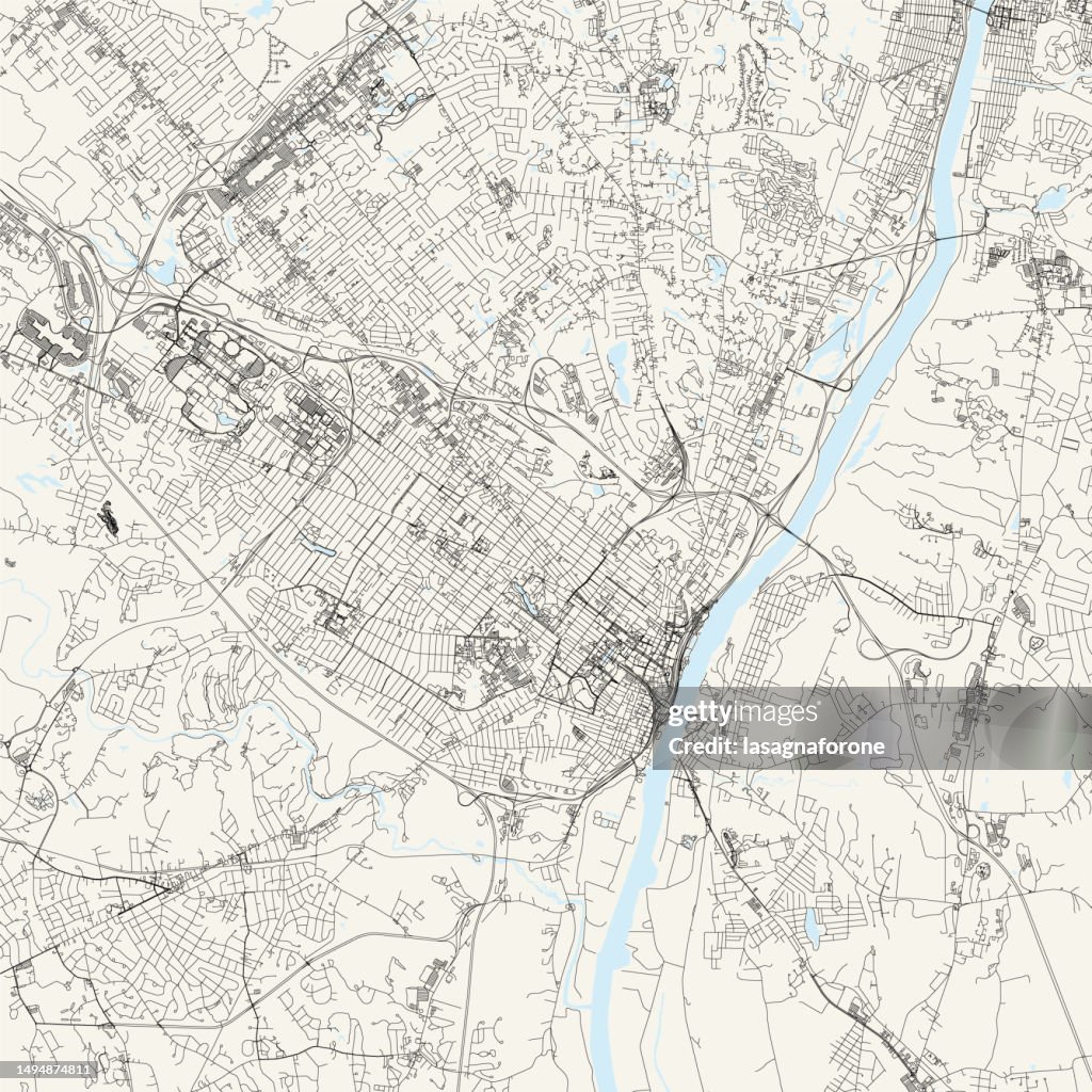 Albany, New York, USA Vector Map