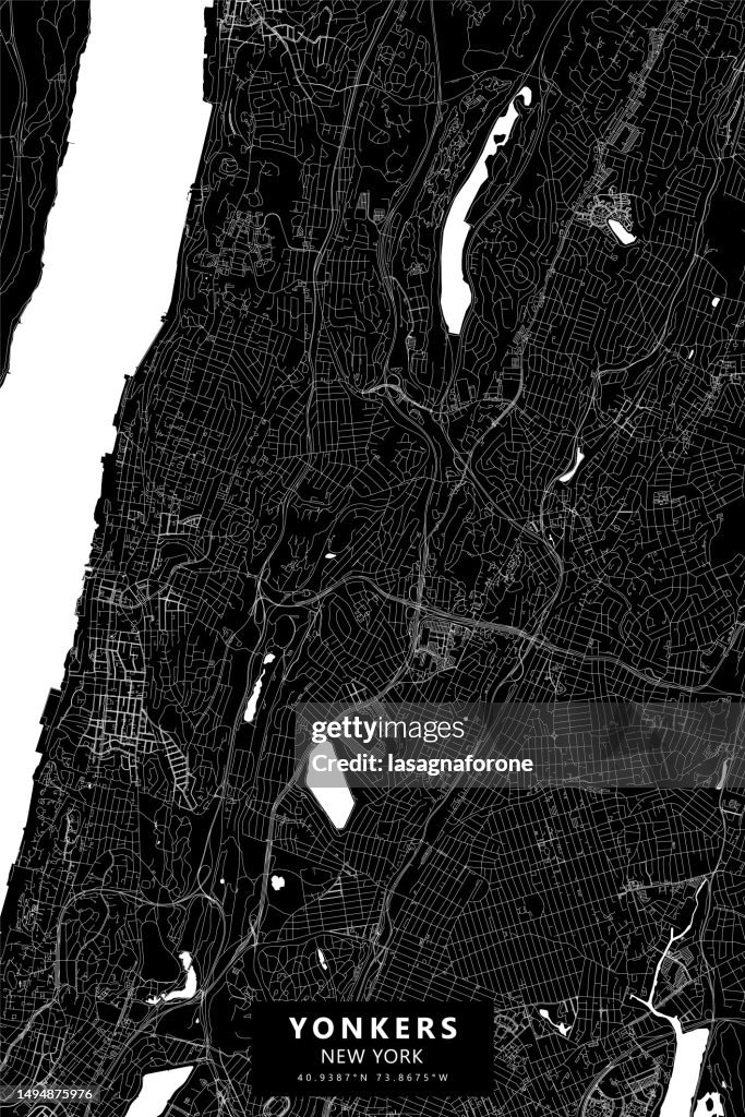 Yonkers, New York, USA Vector Map