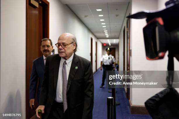 Rep. Steve Cohen arrives for a House Democrat caucus meeting with White House debt negotiators at the U.S. Capitol on May 31, 2023 in Washington, DC....