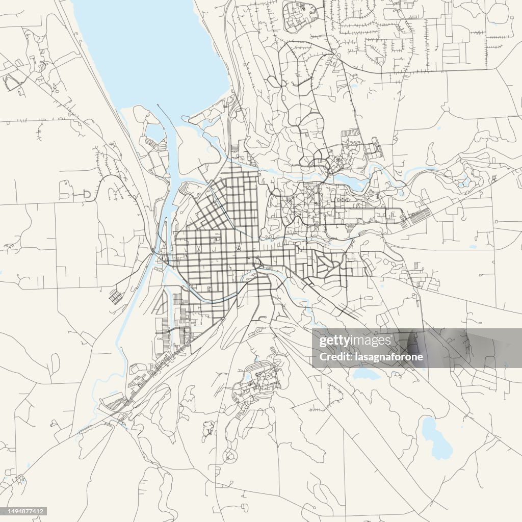 Ithaca, New York, USA Vector Map