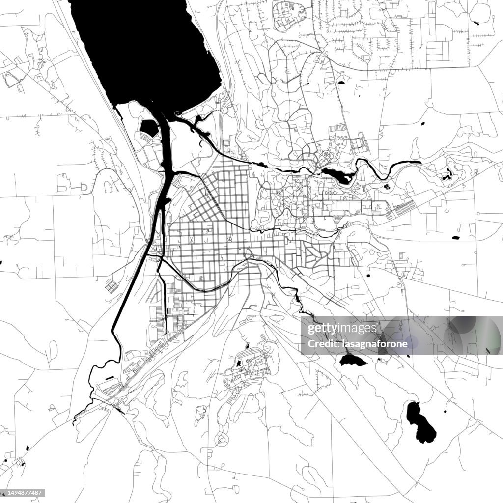 Ithaca, New York, USA Vector Map