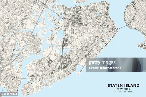 staten island, new york, usa vector map - new jersey vector stock illustrations