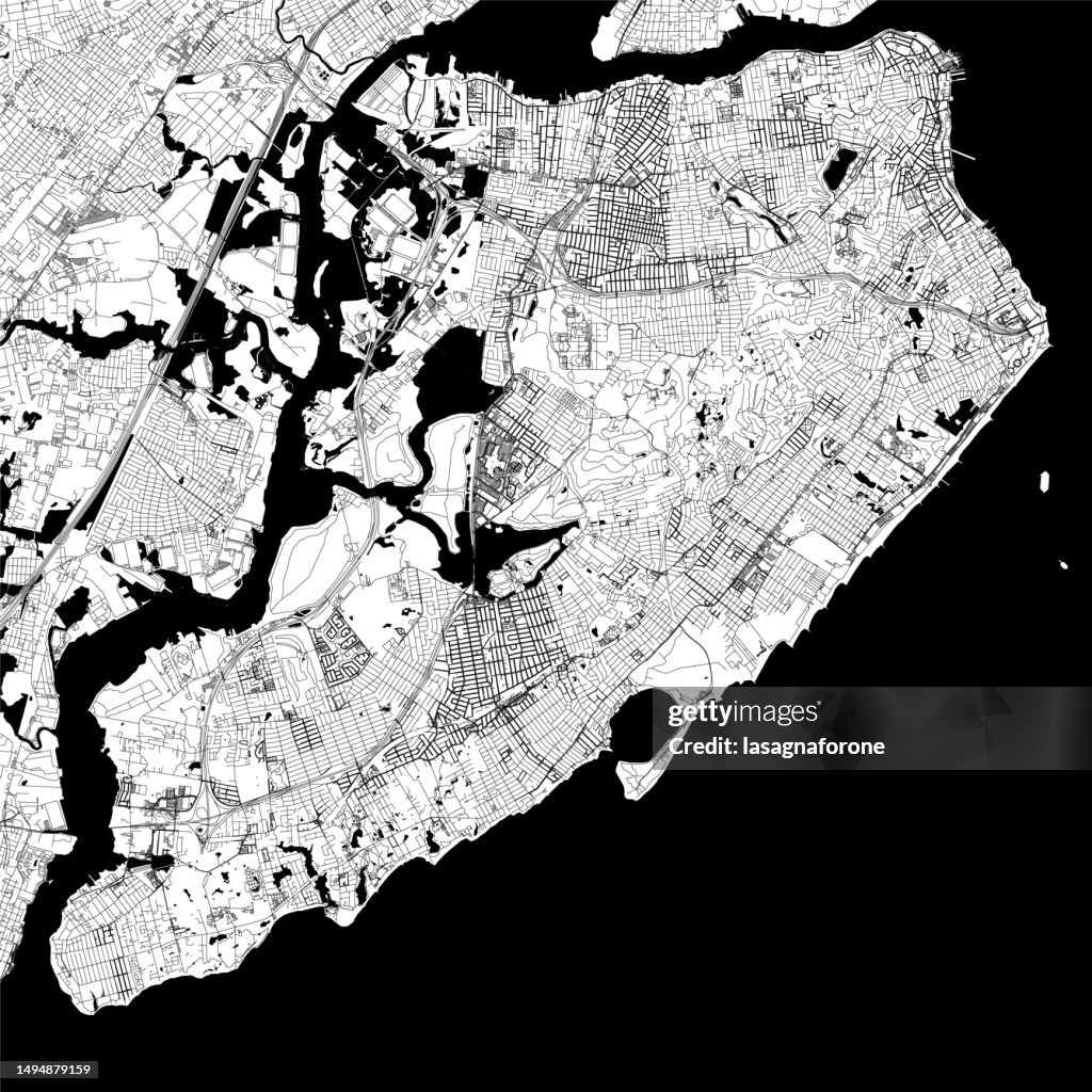 Staten Island, New York, USA Vector Map
