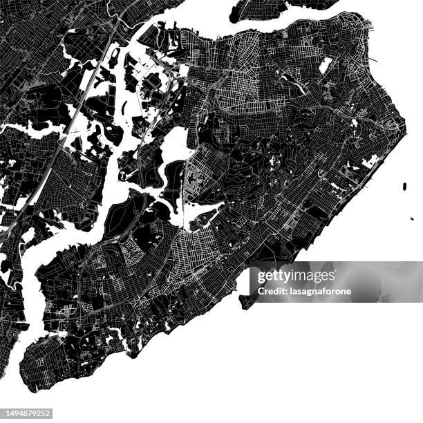 staten island, new york, usa vector map - staten island stock illustrations