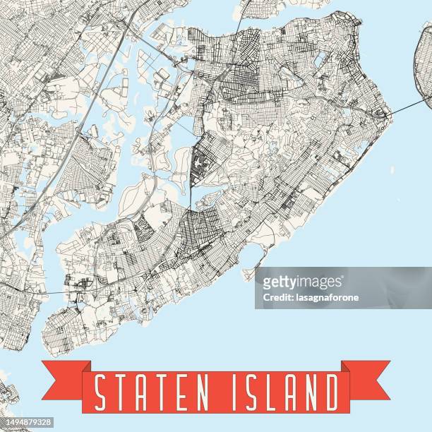 ilustrações, clipart, desenhos animados e ícones de staten island, nova iorque, eua mapa vetorial - ferry de staten island