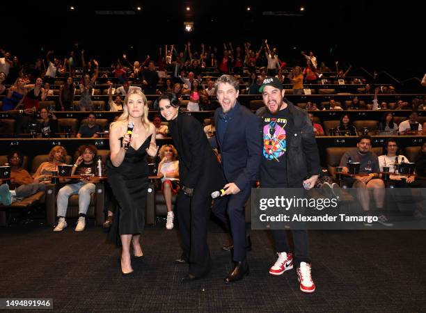 Producer Barbara Muschietti , Sasha Calle, director Andy Muschietti speak onstage suring The Flash Special Screening at Silverspot Cinema - Downtown...