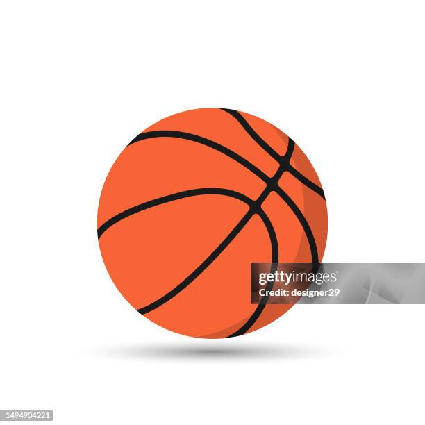 bildbanksillustrationer, clip art samt tecknat material och ikoner med basketball ball flat design. - basketboll