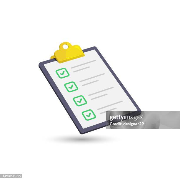 checklist or clipboard icon vector design on white background. - filling stock illustrations