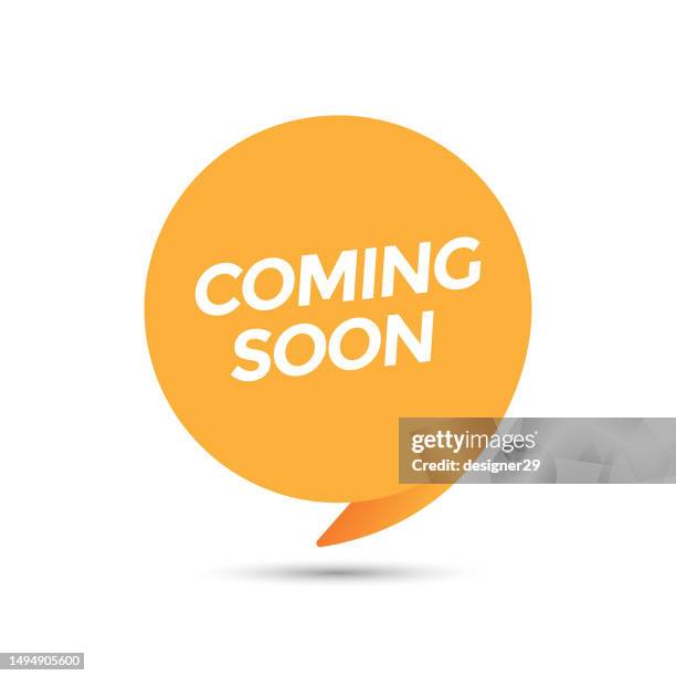 stockillustraties, clipart, cartoons en iconen met coming soon icon speech bubble tag vector design on white background. stock illustration - openingsevenement